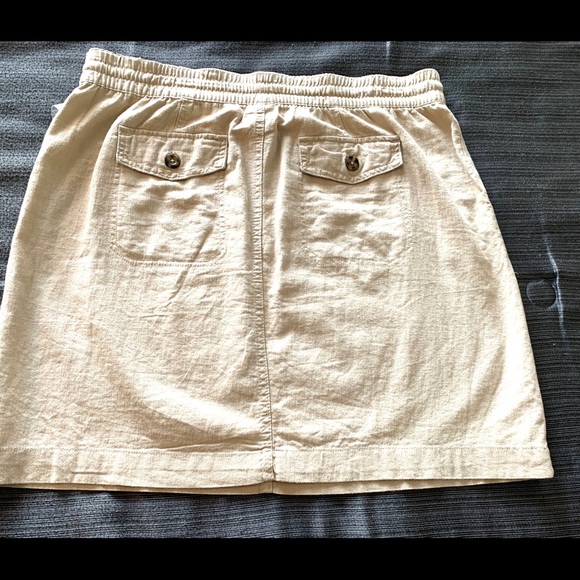 NWT Linen Cargo Mini Skirt Tan Cream. Size 14-16 - Picture 4 of 6